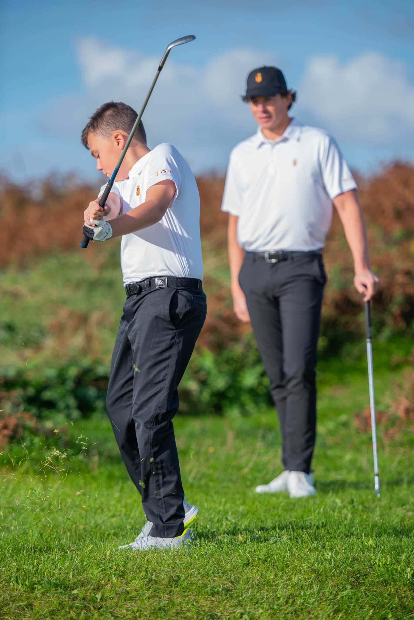 Kids and Adult White Golf Polo Bundle