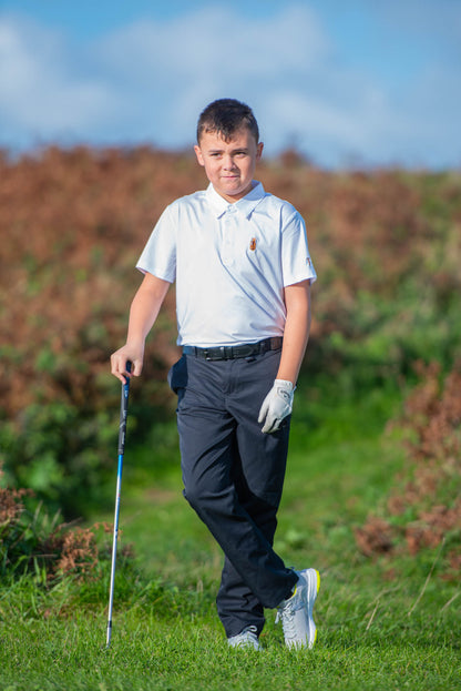 Kids White Golf Polo