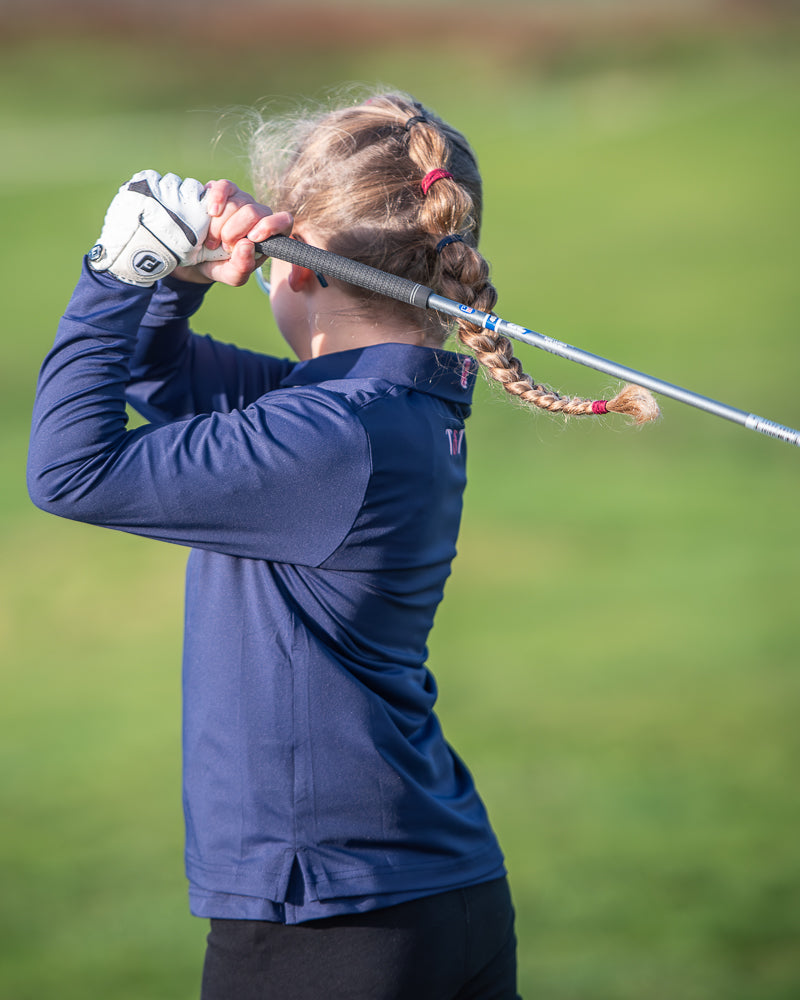 Kids Navy Midlayer (Pink)