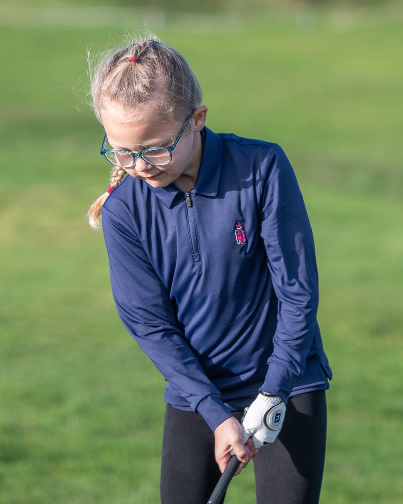 Kids Navy Midlayer (Pink)